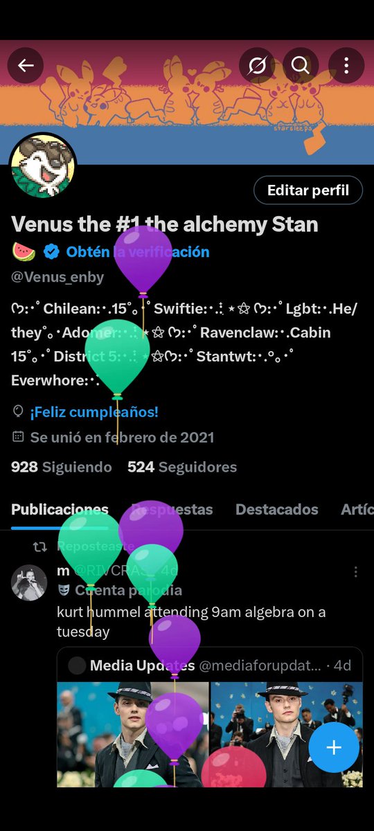 Gracias Twitter por: #felizcumpleaños