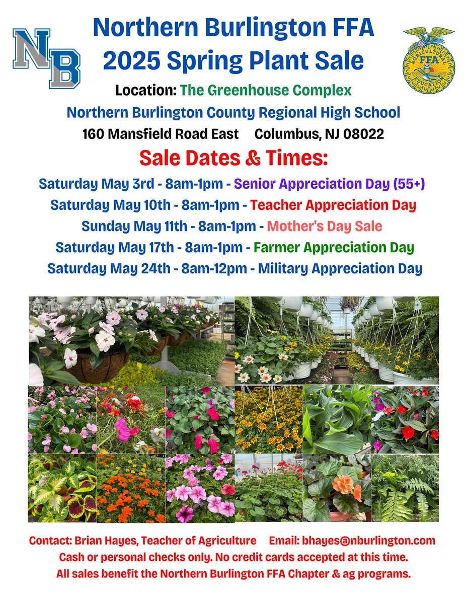 FLOWER AND PLANT SALE HAPPENING RIGHT NOW AT THE HS GREENHOUSE UNTIL 1PM.

TOMORROW'S HOURS ARE 8AM-1PM.

160 MANSFIELD ROAD EAST, COLUMBUS
