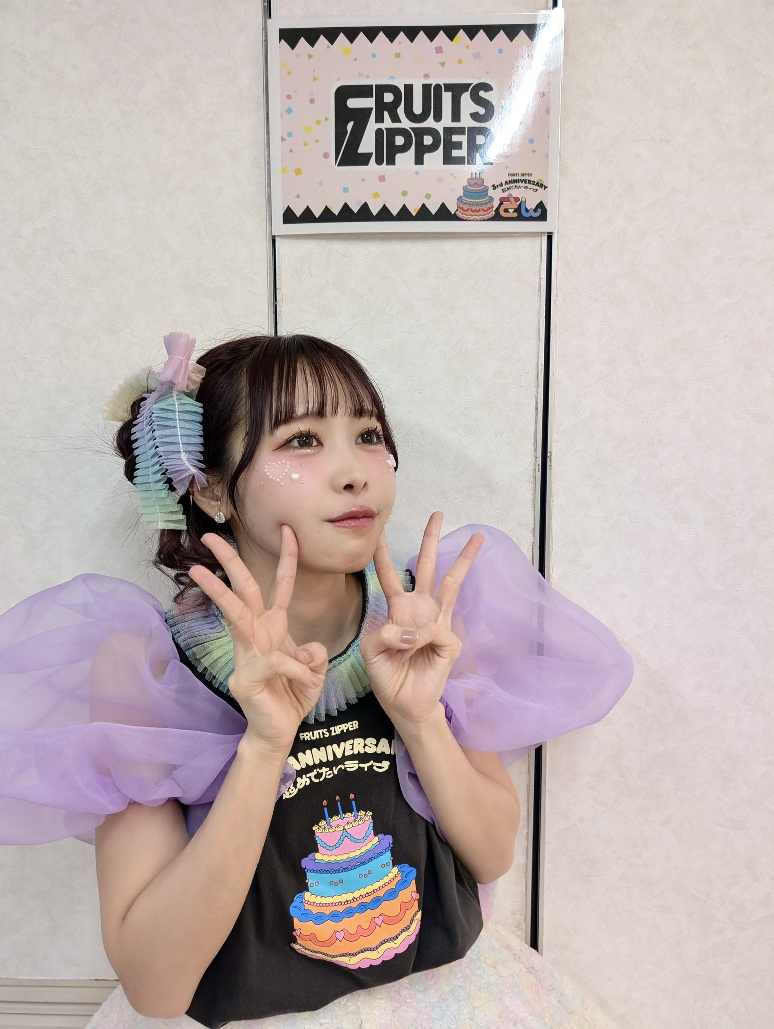 FRUITS ZIPPER 3周年 仲川瑠夏 新衣装 解禁】 ケーキ衣装🎂3️⃣・:*+. 💜仲川瑠夏 （Luna