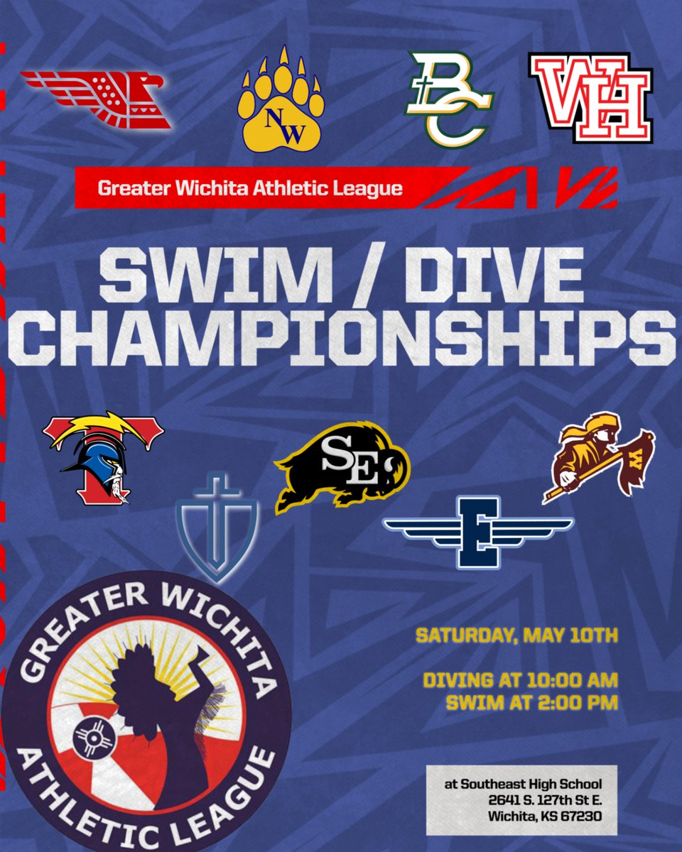 Come on out SE High School today, May 10th, to watch the GWAL Swim/Dive Championships.  Enter on the west side of the building, Door-10. Diving starts at 10am, and swimming starts at 2pm. #GoBuffs