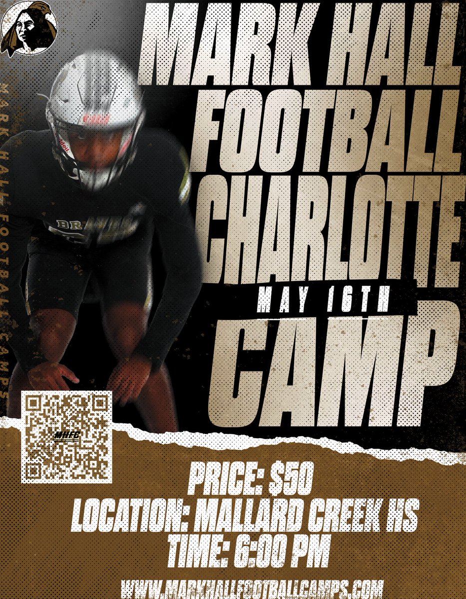 Mark Hall (@coachhalluncp) on Twitter photo 🚨Our staff is coming home next week!! 1st Stop = CHARLOTTE!! Friday Night lights at Mallard Creek HS. Come out and compete with <a href="/UNCP_Football/">UNCP Braves Football</a>
Sign up now: markhallfootballcamps.com/event-details-… 🚨Our staff is coming home next week!! 1st Stop = CHARLOTTE!! Friday Night lights at Mallard Creek HS. Come out and compete with <a href="/UNCP_Football/">UNCP Braves Football</a>
Sign up now: markhallfootballcamps.com/event-details-…