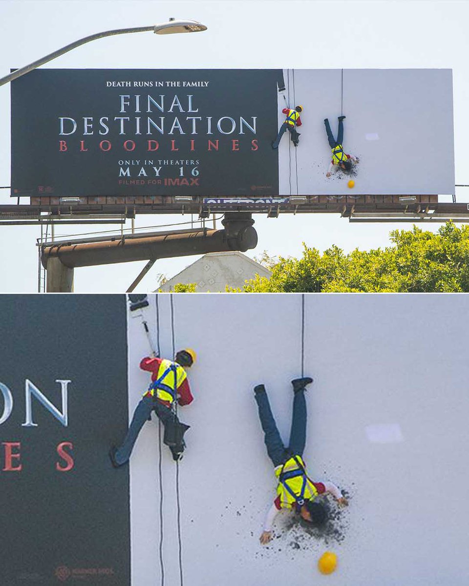 CerfiaFR's tweet photo. 🇺🇸🎥💀 INSOLITE | Publicité aux États-Unis pour le dernier Destination Finale, en salle en France le 14 mai prochain. https://t.co/DItvYq8UHz
