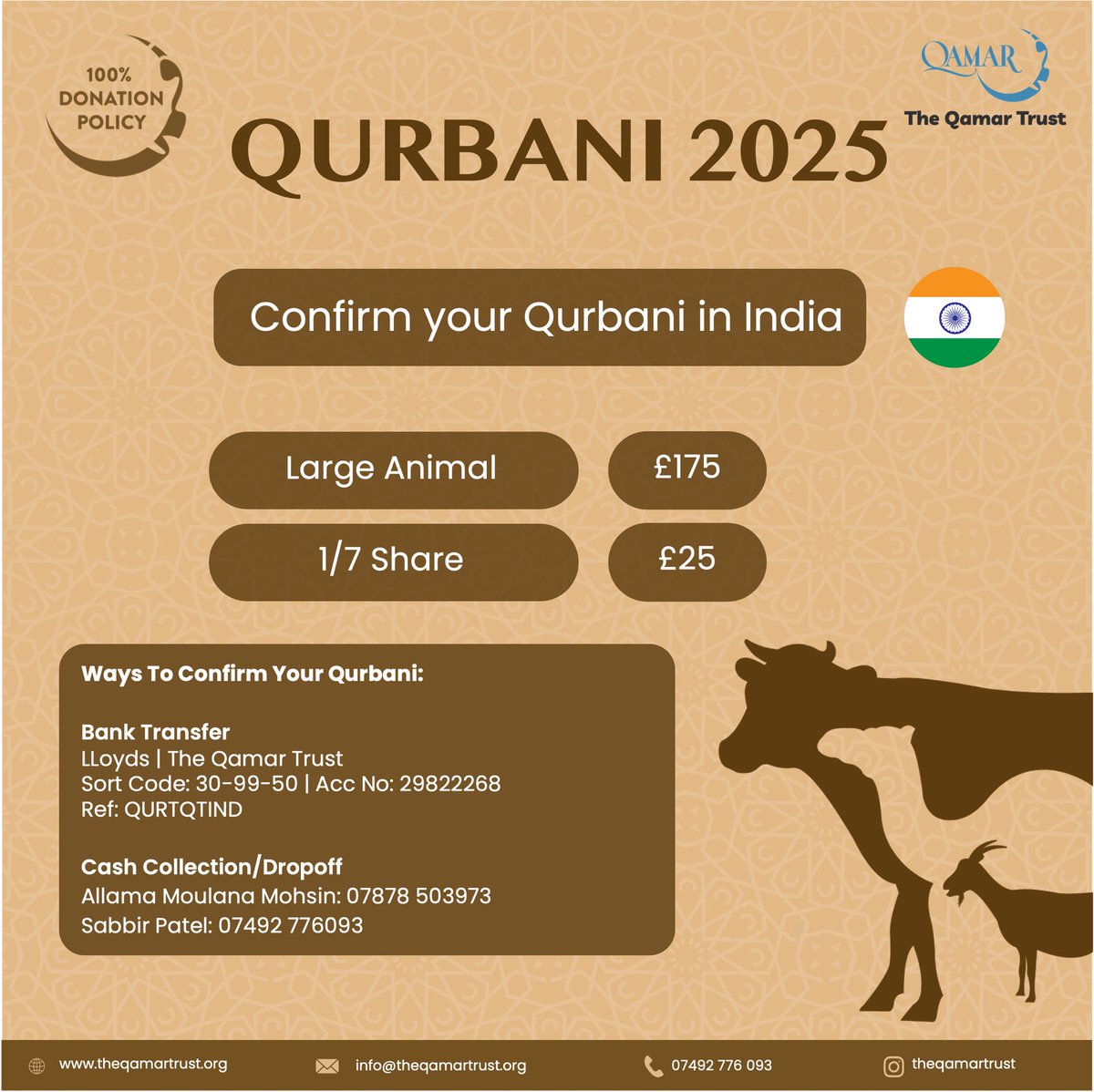 Qurbani season is around the corner and there are millions of our brothers and sisters around the world hoping they are the recipients of yours

We are prepared to deliver your Qurbani to needy families in 12 countries so they receive your generous gift and you receive their Duas