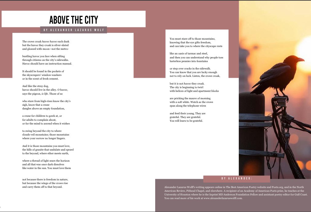 Nicole Tallman (@natallman) on Twitter photo Looking for a great poem to start your Saturday? Check out <a href="/WolffAlex108/">Alexander Lazarus Wolff</a>’s “Above the City” in the latest issue of <a href="/TSCETweets/">Southern Collective</a>’ The Blue Mountain Review! Then read more great work online: issuu.com/collectivemedi… Looking for a great poem to start your Saturday? Check out <a href="/WolffAlex108/">Alexander Lazarus Wolff</a>’s “Above the City” in the latest issue of <a href="/TSCETweets/">Southern Collective</a>’ The Blue Mountain Review! Then read more great work online: issuu.com/collectivemedi…