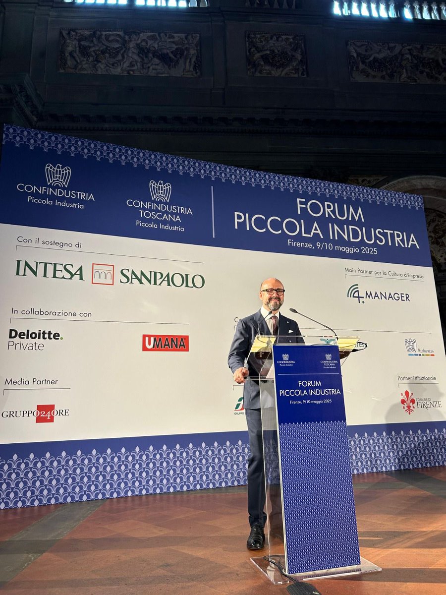 Confindustria's tweet photo. Si è concluso oggi il #Forum di #PiccolaIndustria, un appuntamento intenso e partecipato che ha posto al centro del dibattito uno dei temi più strategici per le nostre imprese: la #sicurezza – energetica, digitale, industriale e ambientale – come fattore chiave per rafforzare la #resilienza e la #competitività delle #PMI italiane, in un contesto globale segnato da instabilità e profonde trasformazioni.