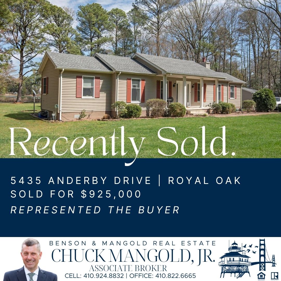 chuckmangold's tweet photo. Recently Sold!

Chuck Mangold, Jr. | 410.924.8832
Associate Broker
Benson &amp; Mangold Real Estate
Office. 410.822.6665
31 Goldsborough Street
Easton, MD 21601
https://t.co/Zalt2ZH7gE
#listwiththeleaders https://t.co/QM6ffWzcgK