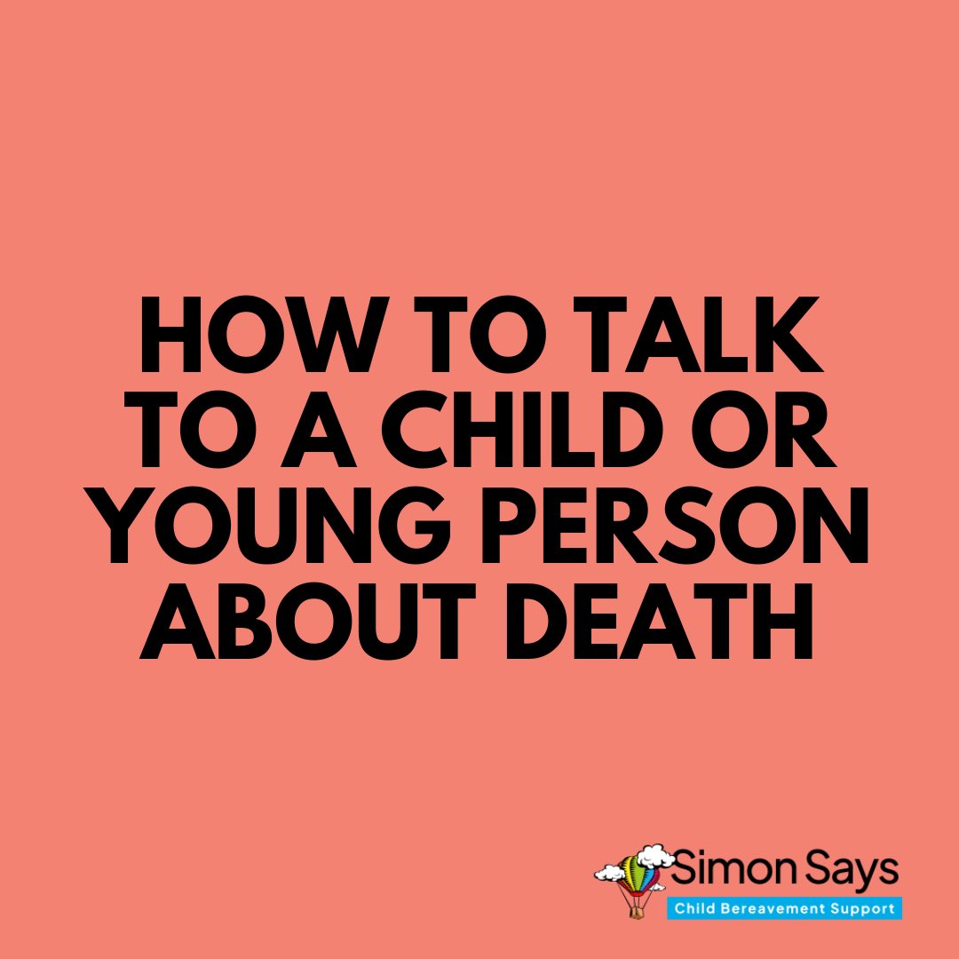 #DyingMattersAwarenessWeek

Talking to children about death and dying can feel overwhelming, and you may struggle to find the right words.

Our website has advice to support you in talking to the child or young person about death and dying:

simonsays.org.uk/professionals/…

❤️