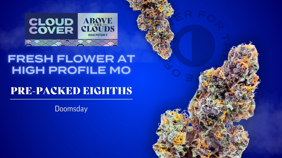 cloudcoverusa's tweet image. 🚨 Missouri, we've got some fresh Above the Clouds flower available NOW at @highprofileusa
Stop in a grab this flower testing at nearly 34% THC before it's gone! 🔥
#cloudcover #cloudcovercannabis #fortheloveofflower #cannabis #marijuana #weed #missouri #abovetheclouds #doomsday