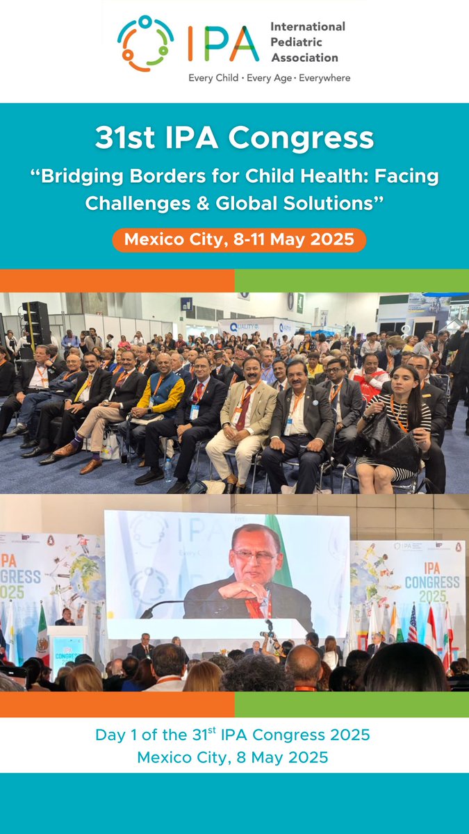 IPAWorldorg's tweet image. 🌍✨ IPA Congress 2025 – Day One Highlights! ✨🌍
An inspiring start to the IPA Congress as pediatricians from around the world gathered for an impactful Day One. The opening ceremony set a powerful tone, celebrating our shared mission to advance child health globally. A major…