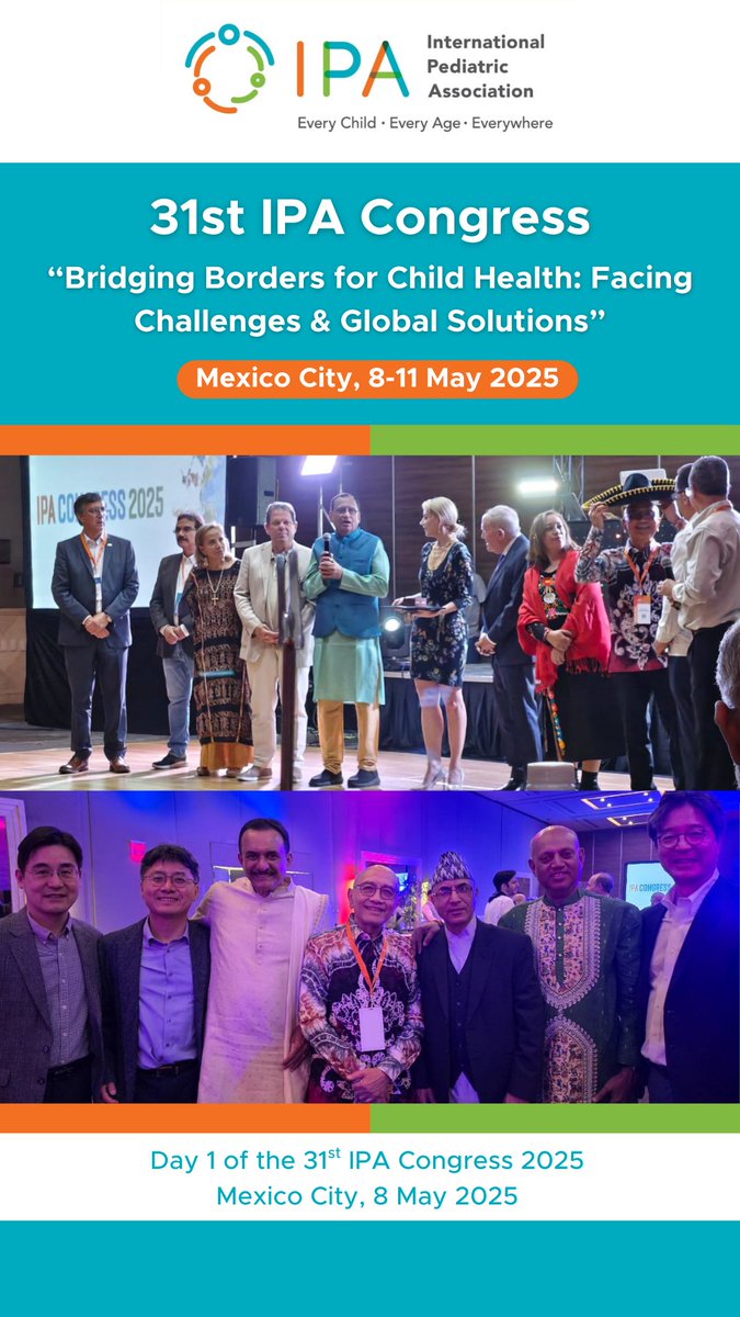 IPAWorldorg's tweet image. 🌍✨ IPA Congress 2025 – Day One Highlights! ✨🌍
An inspiring start to the IPA Congress as pediatricians from around the world gathered for an impactful Day One. The opening ceremony set a powerful tone, celebrating our shared mission to advance child health globally. A major…