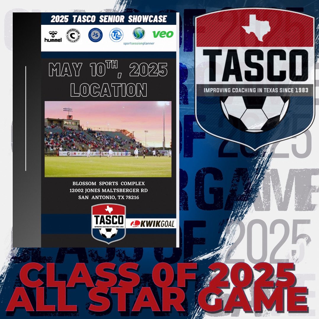 ICYMI: Make sure to check out the digital program for the 2025 #TASCO Senior Showcase All-Star game at tinyurl.com/TASCOAllStar25

#TXHSSOC #TXHSSOCCER