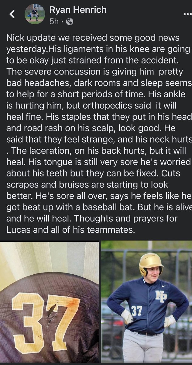 Great news about Nick Henrich courtesy of his Dad!!