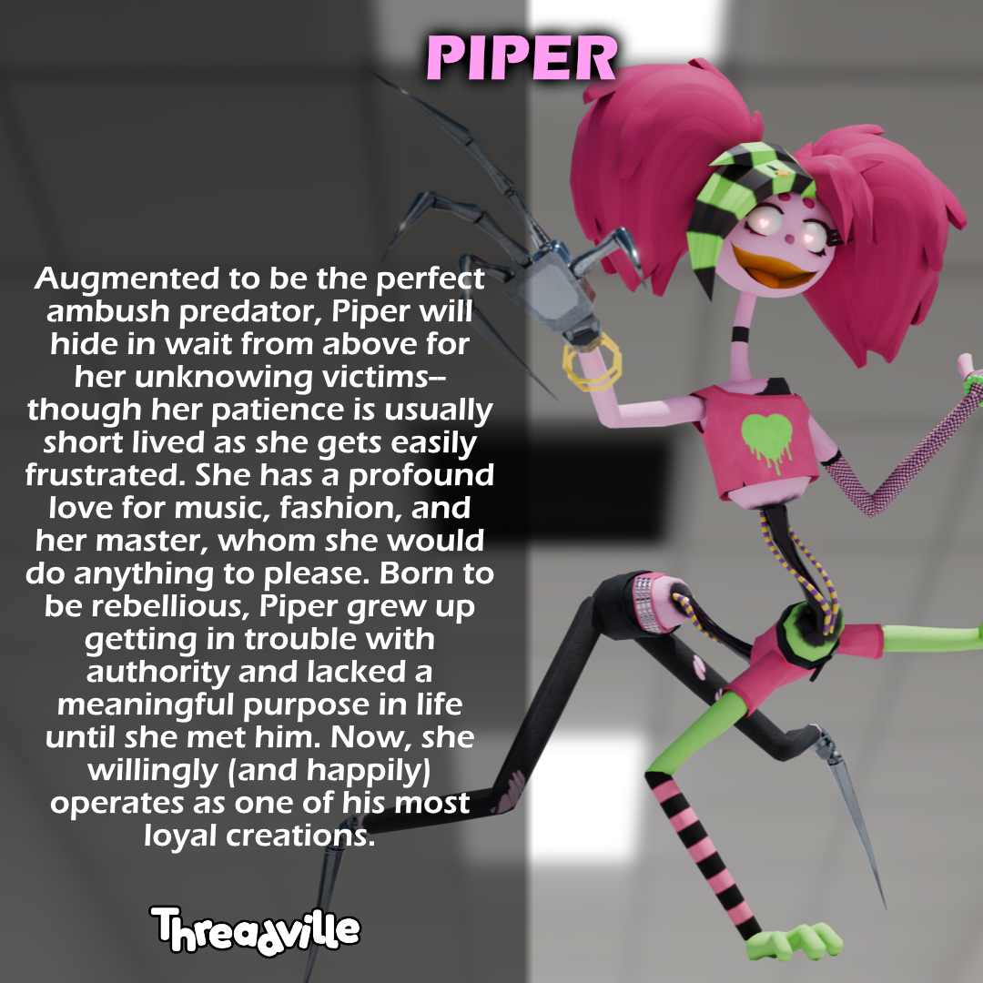 Meet Piper, the villain for Act 2 of Threadville! #Threadville #ROBLOX