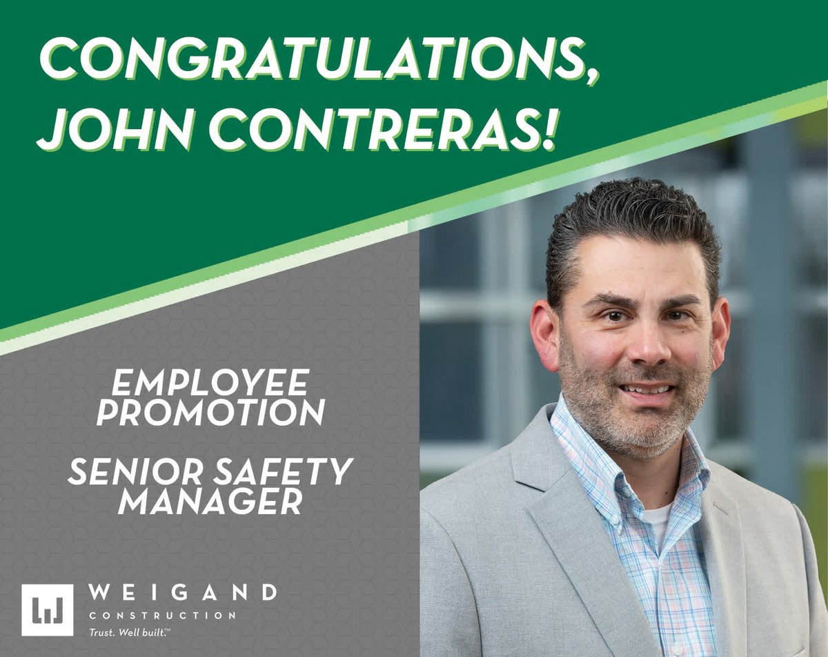 Big congrats to John Contreras (now Senior Safety Manager) and Courtney Plumley (Safety Manager) on their well-deserved promotions! 👏

Your leadership helps keep our teams safe and supported every day. 🦺

#ConstructionSafety #Promotion #ProfessionalDevelopment