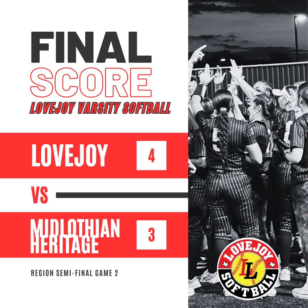 SoftballLovejoy's tweet photo. REGION SEMI-FINAL CHAMPS!!! What a game for the Leopards! We continue working hard for another week! Freshman Addie Seely is responsible for two of the 4 runs for the Leopards with an incredible double! We are so proud of these girls!! Let's keep it rolling!! #attack #itb https://t.co/nqfVonq2xg