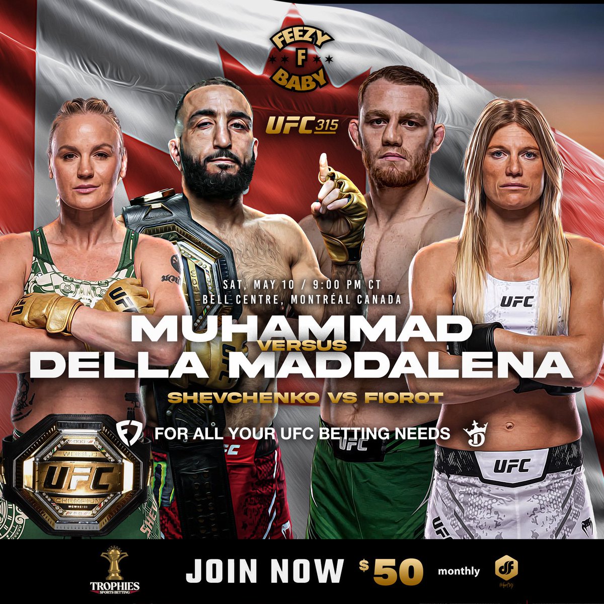 FeezyFbaby_'s tweet photo. Want my #UFC315 Picks and Predictions for $15? DM me to find out how! 😎

Want my full card prediction? 

1. FAVORITE 
2. REPOST 
3. TAG 2 PEOPLE 
4. MESSAGE ME SAYING “DONE” ✅ https://t.co/tGflt9vOjH