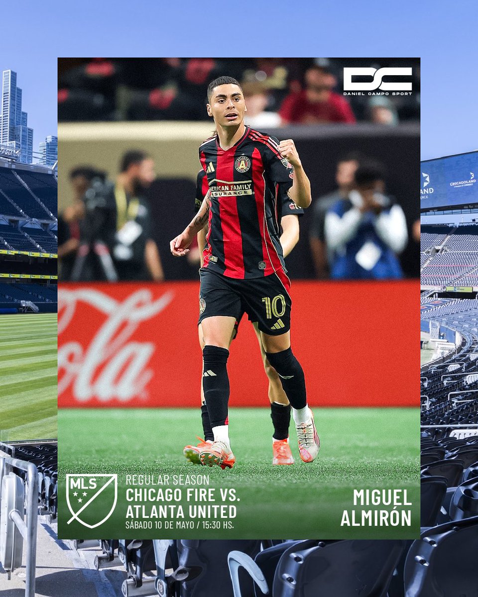 El <a href="/ATLUTD/">Atlanta United FC</a> de nuestro jugador #DCSport MIGUEL ALMIRÓN visita por la <a href="/MLS/">Major League Soccer</a> al <a href="/ChicagoFire/">Chicago Fire FC</a>.
.
.
.
.
#JugadorDCSport