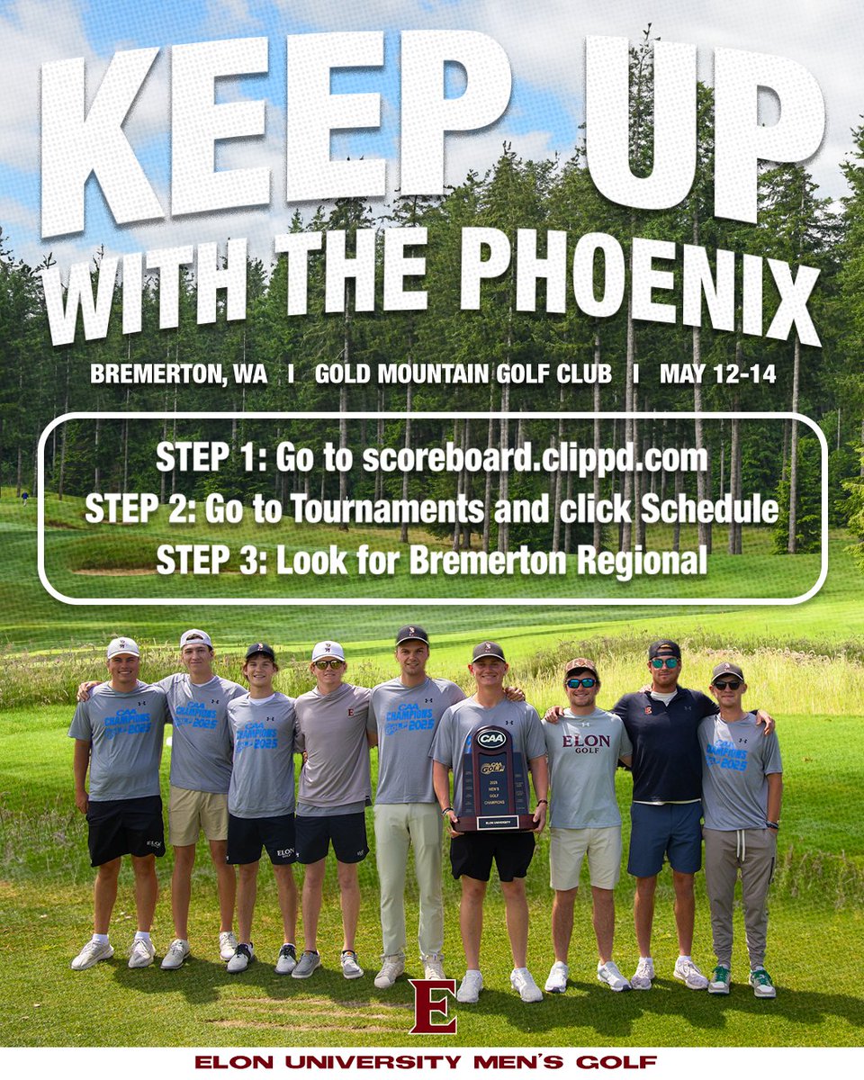Don’t miss a moment! Keep up with the Phoenix as they compete at the 2025 NCAA Bremerton Regional starting Monday!! 🔥⛳️

#ElonGolf #PhoenixRising