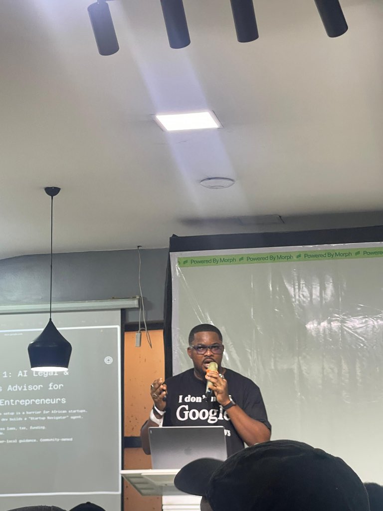 Vinylchi's tweet image. at @web3afrika @MorphLayer earlier today for @judicodes, @devVGBG & community. 🧱
#BuildAfrika