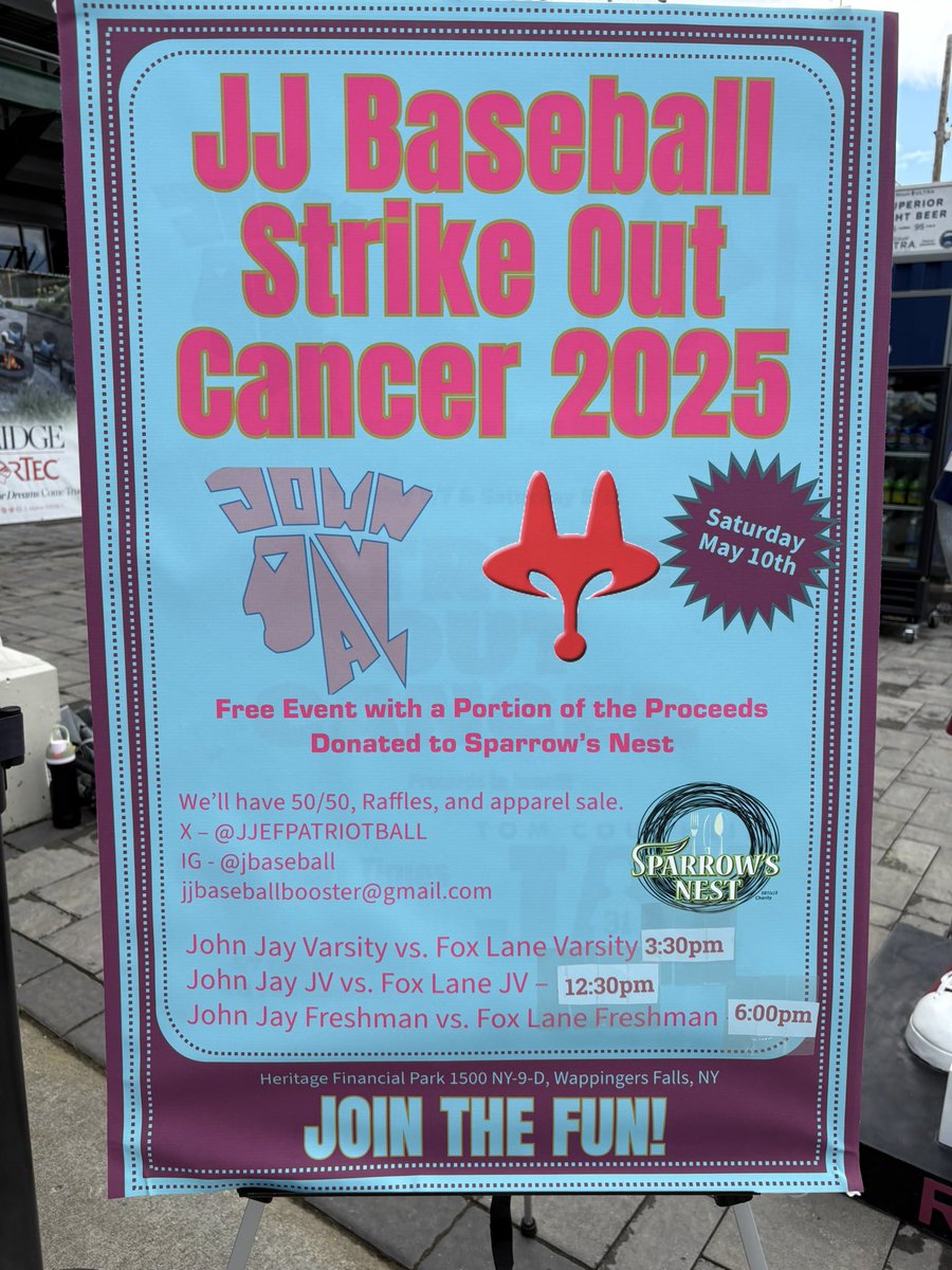 JJPatriots (@jjefathletics) on Twitter photo Good baseball for a great cause. Thank you JJ Baseball Boosters, Fox Lane Baseball and Sparrows Nest. <a href="/WCSDEmpowers/">WCSDEmpowers</a> <a href="/WCSDAthletic/">WCSDAthletics</a> Good baseball for a great cause. Thank you JJ Baseball Boosters, Fox Lane Baseball and Sparrows Nest. <a href="/WCSDEmpowers/">WCSDEmpowers</a> <a href="/WCSDAthletic/">WCSDAthletics</a>