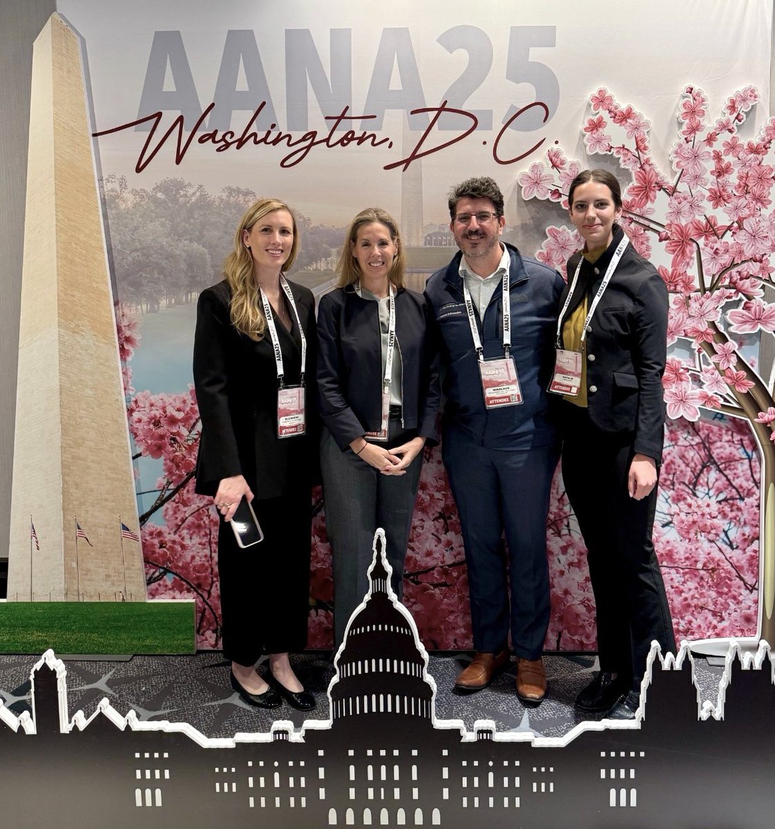 JUPITER PIs <a href="/LizDennisMD/">Elizabeth Dennis</a> from <a href="/MountSinaiNYC/">Mount Sinai Health System</a>, <a href="/bethshubinstein/">Beth Shubin Stein</a> from <a href="/HSpecialSurgery/">Hospital for Special Surgery (HSS)</a>, <a href="/NikolaosPaschos/">N.K Paschos, MD, PhD</a> from <a href="/MassGenBrigham/">Mass General Brigham</a>, and RA Natalie Pahapill catching up <a href="/AANAORG/">AANA</a> in Washington DC! #AANA2025