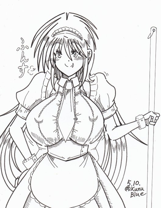 メイドの日ということでお掃除ヤル気満々なメイドさっちんを描きました。 