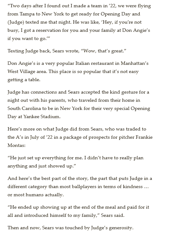 BobbyMilone29's tweet photo. We can shit on Judge about his Oct's but this is why he is beloved not only by the players in the clubhouse but by the FO https://t.co/JHpoYLS4gI