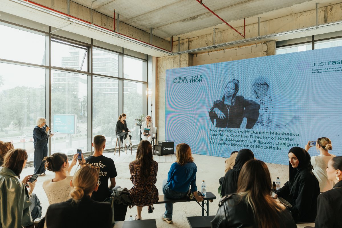 #FWSK Public Talk Marathon highlights 
“#JustFashion: Working to Transform Fashion into a Circular and Socially Inclusive Industry” 
Visionary leaders Daniela Milosheska, Founder &amp; Creative Director of <a href="/bastetnoir/">Bastet noir</a> &amp; Aleksandra Filipova, Designer &amp; Creative Director of <a href="/blackbello/">jose luis</a>