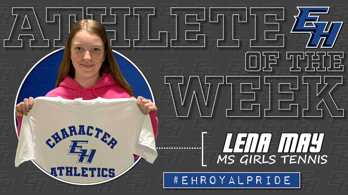 Congratulations to this week's Royal Pride Athlete of the Week.
MS - Lena May - MS Girls Tennis