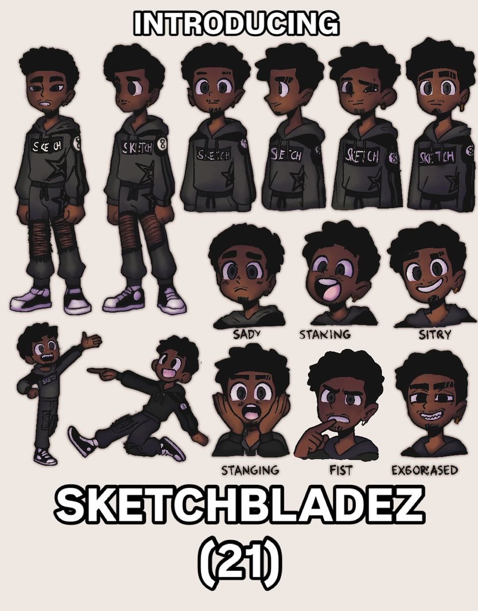 Sketchbladezz's tweet photo. #CharacterDesign #OC #OriginalCharacter #Sketchbladez21 #ArtCharacter #DigitalArt #CharacterSheet #CartoonStyle #BlackArtists #VisualStorytelling https://t.co/jREK80fiTF
