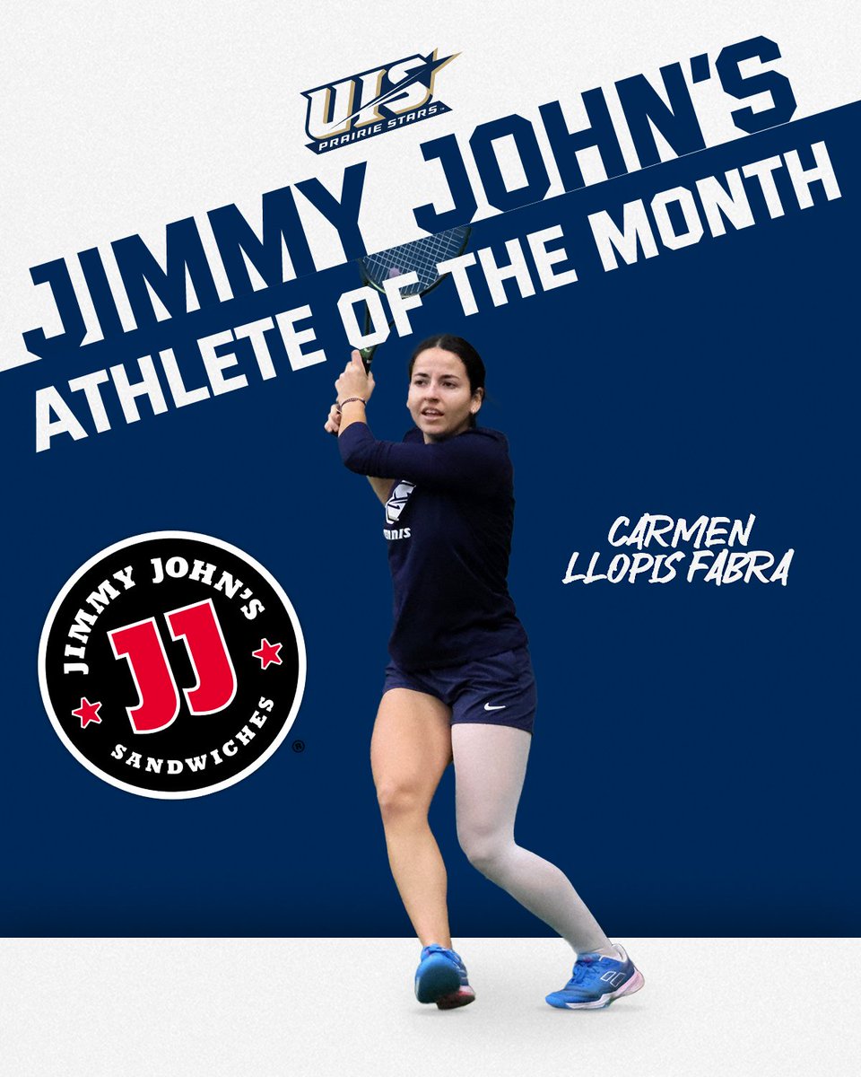 🎾 Carmen Llopis Fabra of <a href="/TennisUIS/">UIS Tennis</a> is your Jimmy John’s Athlete of the Month for April!

#WeAreStars | ow.ly/YlBZ50VQszj