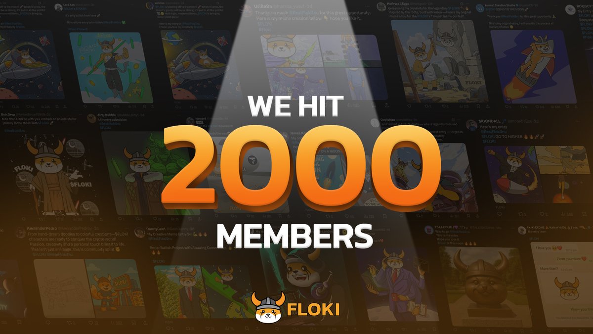 The Floki &amp; TokenFi Community on X just hit 2,000 members!

SKOL, VIKINGS ⚔️