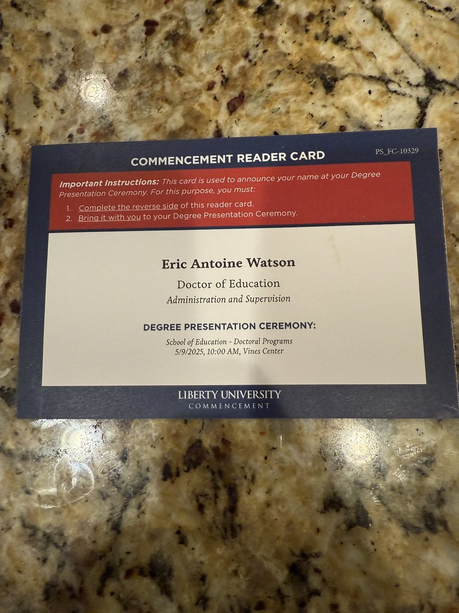 By God’s grace, I’ve completed my Doctorate in Administration and Supervision from Liberty University! I’m thankful for this journey, the lessons learned, and the calling ahead. To Him be the glory!”