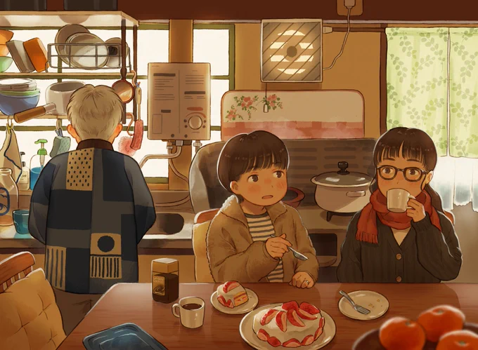 #母の日 なんだかんだよく母(と姉と実家)を絵の題材にしています 