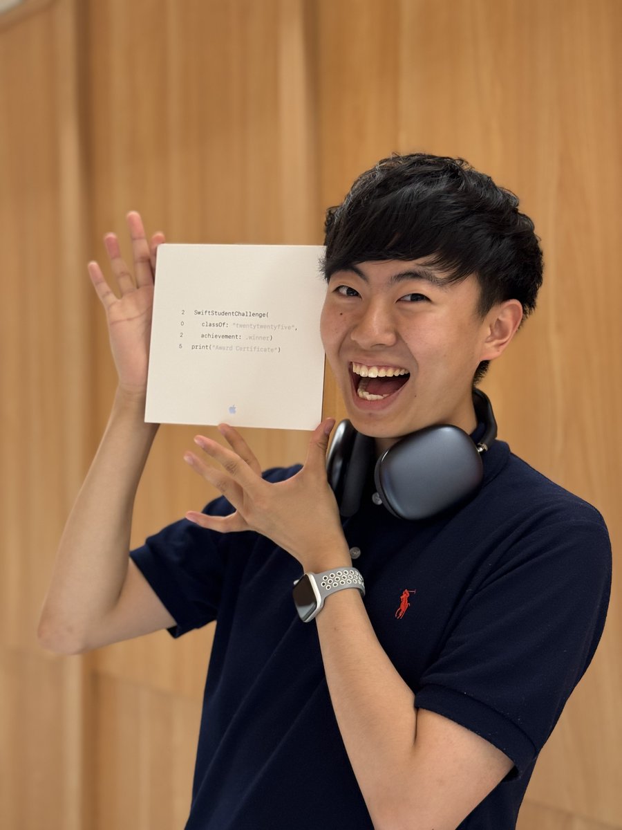 sugijotaro's tweet image. Received my #SwiftStudentChallenge certificate from Apple! I’m so happy.
I’ll keep building great app experiences with Swift!

賞状きた！！嬉しいーー！
これからもSwiftで最高のアプリ体験を届けたい🤩
日本のSwift Studentコミュニティも盛り上げていきたい！来年は🇯🇵Winner倍増させよう！