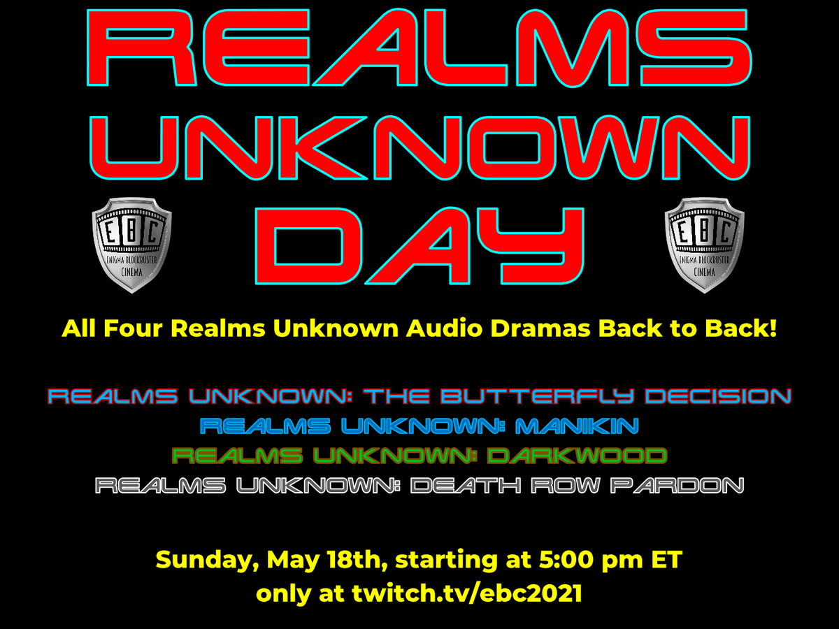 Next Sunday, May 18th @ 5:00 pm ET! If you haven't heard some of these, now's your chance! twitch.tv/ebc2021