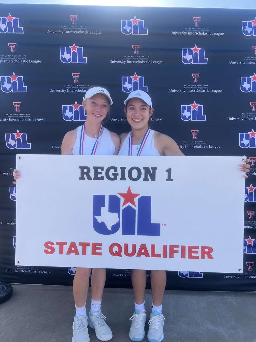 Congrats to Addie and Mel. On to State after a dominating 6-1 6-0 win over Big Spring. Great job!! Go Tribe!