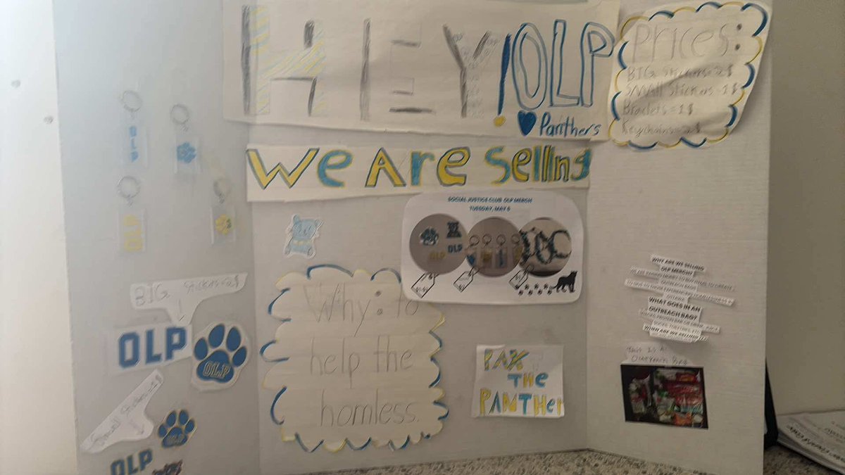 OLP Social Justice Club sold OLP stickers, bracelets and keychains during Catholic Education week. ALL the money raised will be used to buy items to put together outreach bags for Shawna’s Outreach Ottawa to distribute to those experiencing homelessness in Ottawa.  #ocsb