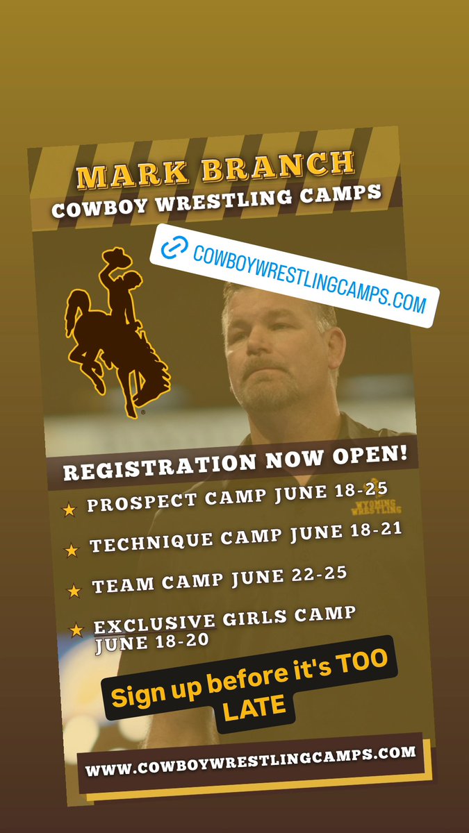 Sign up today! <a href="/WyoWrestle/">Wyoming Cowboy Wrestling</a> 
cowboywrestlingcamps.com