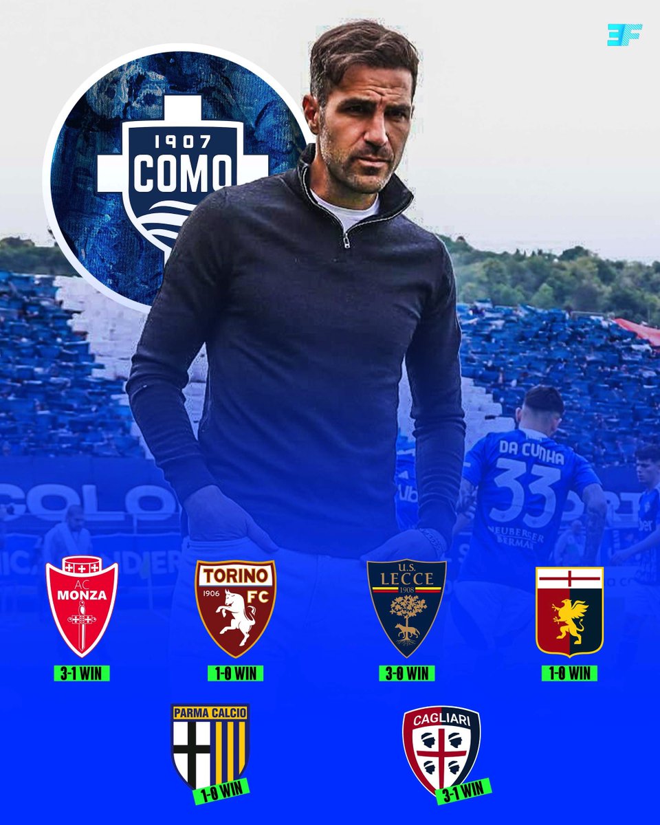 🚨✅ 6 WINS in a row for Cesc Fabregas' Como! Great run from them. 🔵⚪️