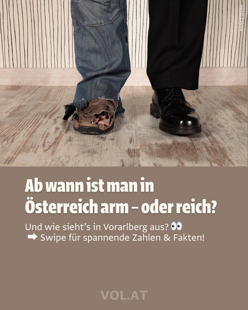 Ein Einkommensbericht und eine EZB-Analyse zeigen, wo die Grenzen für Armut und Reichtum verlaufen. Wer unter oder über diesen Schwellen liegt, erfährst du hier. Und auch in Vorarlberg ist das Vermögen sehr konzentiert. Mehr dazu: bit.ly/4jebTOF