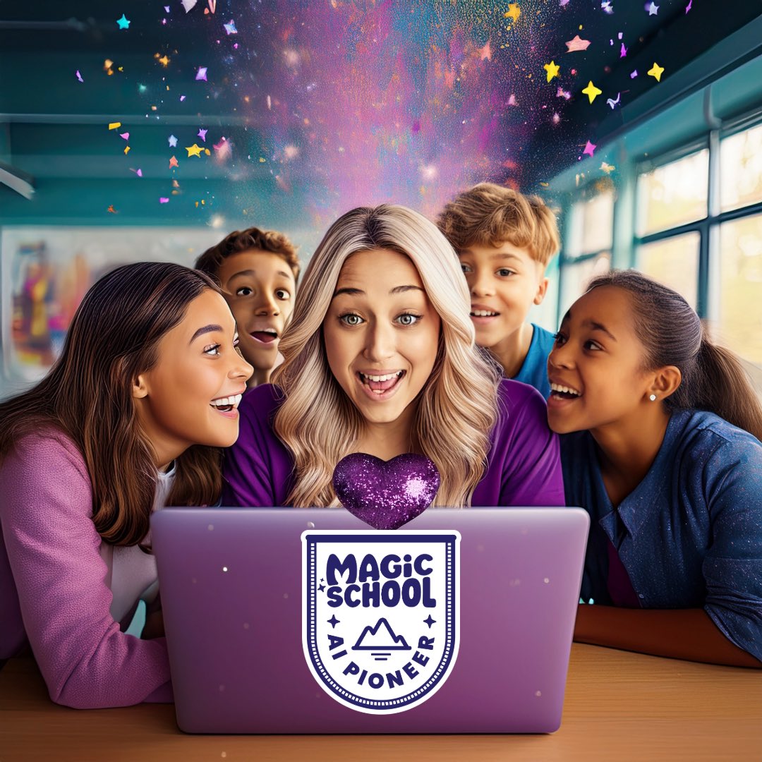 Lᴀᴜʀᴀ Sᴛᴇɪɴʙʀɪɴᴋ 🎸#RockNTheBoat (@steinbrinklaura) on Twitter photo 🎉Thrilled to announce that I have been accepted into the <a href="/magicschoolai/">MagicSchool AI 💜 🪄✨</a> Pioneer program! Magic 🪄 is about to be sprinkled all over my classroom, building, district, & beyond! ✨ As an #AdobeEDUCreative , of course I used the <a href="/AdobeExpress/">Adobe Express</a> Image Generator tool for this! 🎉Thrilled to announce that I have been accepted into the <a href="/magicschoolai/">MagicSchool AI 💜 🪄✨</a> Pioneer program! Magic 🪄 is about to be sprinkled all over my classroom, building, district, & beyond! ✨ As an #AdobeEDUCreative , of course I used the <a href="/AdobeExpress/">Adobe Express</a> Image Generator tool for this!