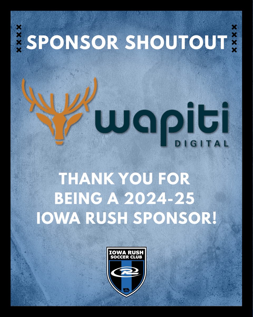 🌟 Iowa Rush Sponsor Shoutout! 🌟

A big thank you to <a href="/WapitiDigital/">Wapiti</a> for partnering with us for the 2024-25 season! We appreciate your support! 🧡

wapiti.digital

#IowaRush #ThankYou #CommunitySupport