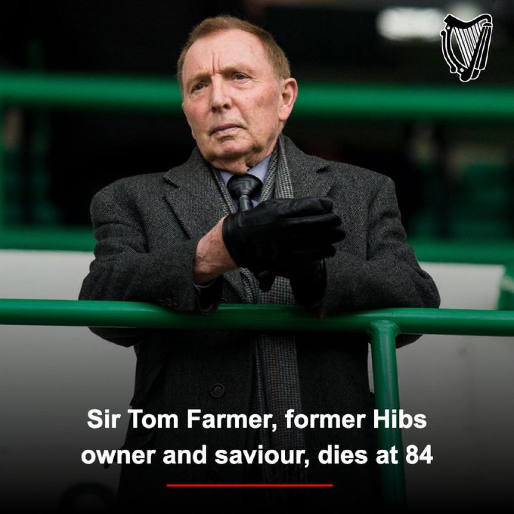 So sad to hear of the passing of Sir Tom Farmer. When I was Headteacher at Castleview Primary School in Craigmillar he was a generous benefactor. He was always interested in our students education and very proud of Edinburgh and its people. May he rest in peace 🙏💚🤍