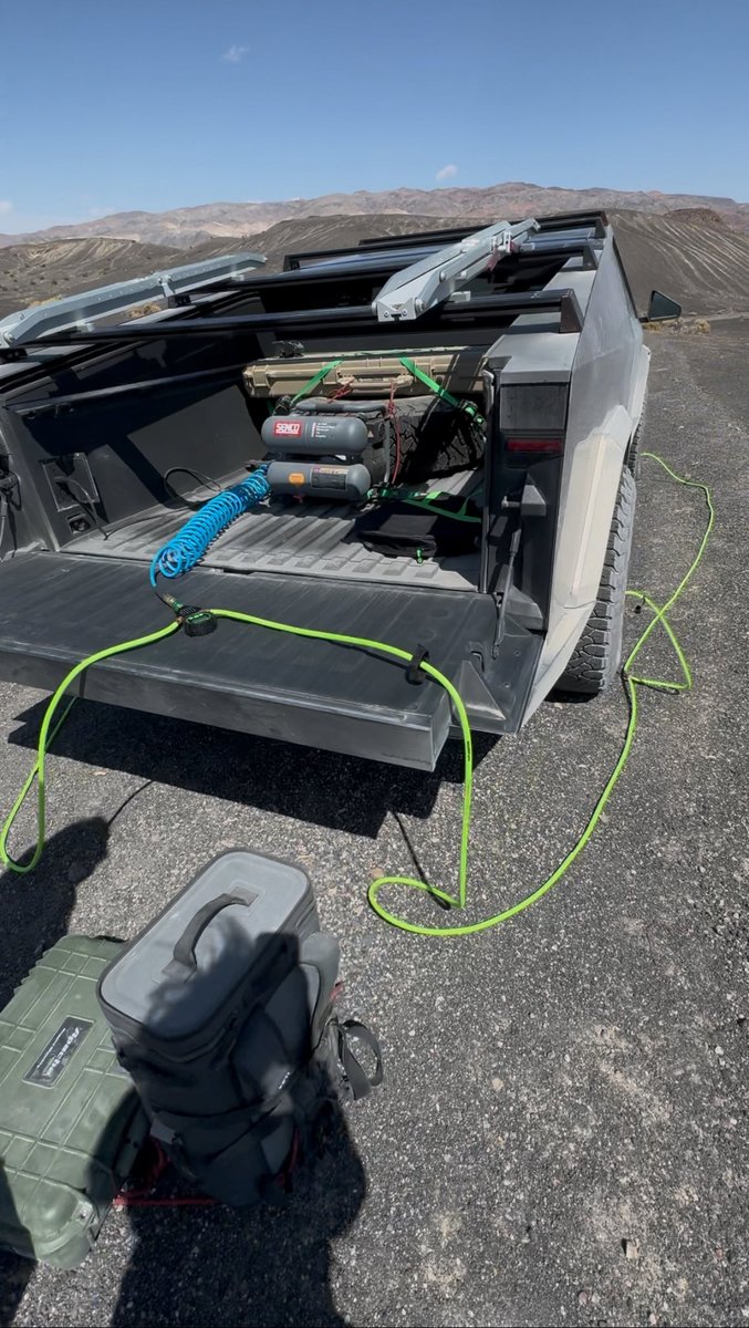 craigconsulting's tweet image. Unlocking the Cybertruck’s Full Potential: 500-Mile Battery & Range Extender Options
The Cybertruck is insanely capable off-road—stable, powerful, and incredibly composed on rugged terrain. It handles like no other truck in its class and makes for an outstanding road trip…