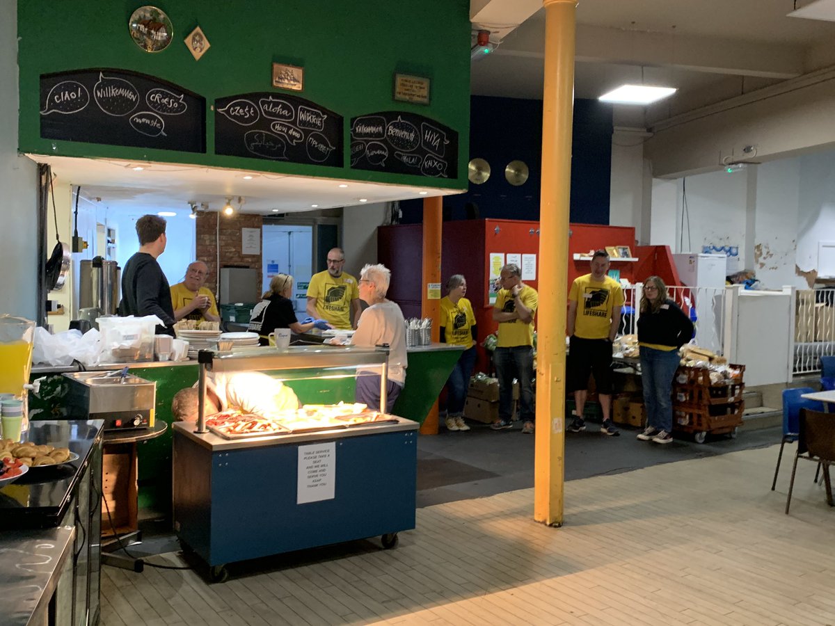 A busy two days at our Breakfast project with 99 Friday and 117 guests today. Lots of clothes &amp; showers for our friends in what was a great atmosphere as our fantastic Volunteers looked after everyone #Manchester 🐝