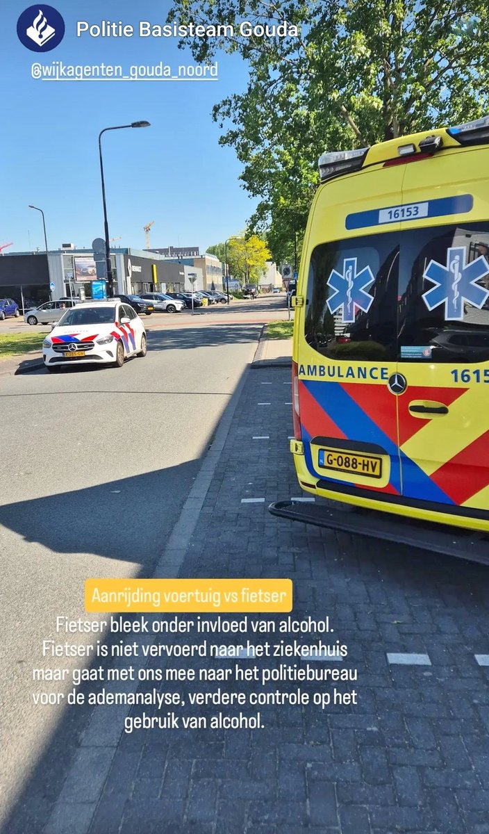 Fietser onder invloed betrokken bij aanrijding in Gouda