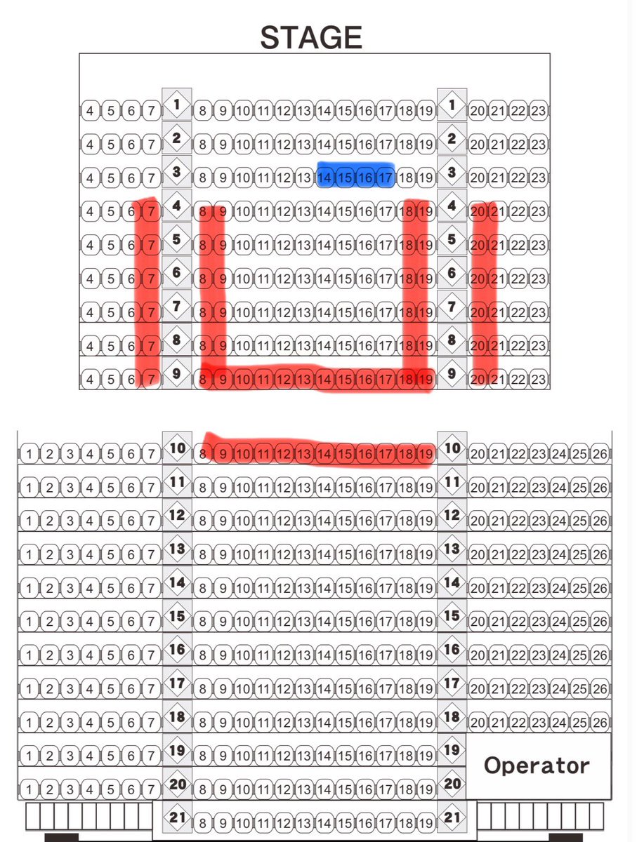 tag_pis2's tweet photo. 【交換】舞台 99 99ステ チケット サイチェン サイドチェンジ

譲→5/12 ソワレ 2連(青線)
求→同公演2連>単番(赤線)

11日もしくは12日会場手渡し希望
ニアピン検討します。
DM解放しておりますのでお気軽にお声掛けください。 https://t.co/4rqfi9CHmA