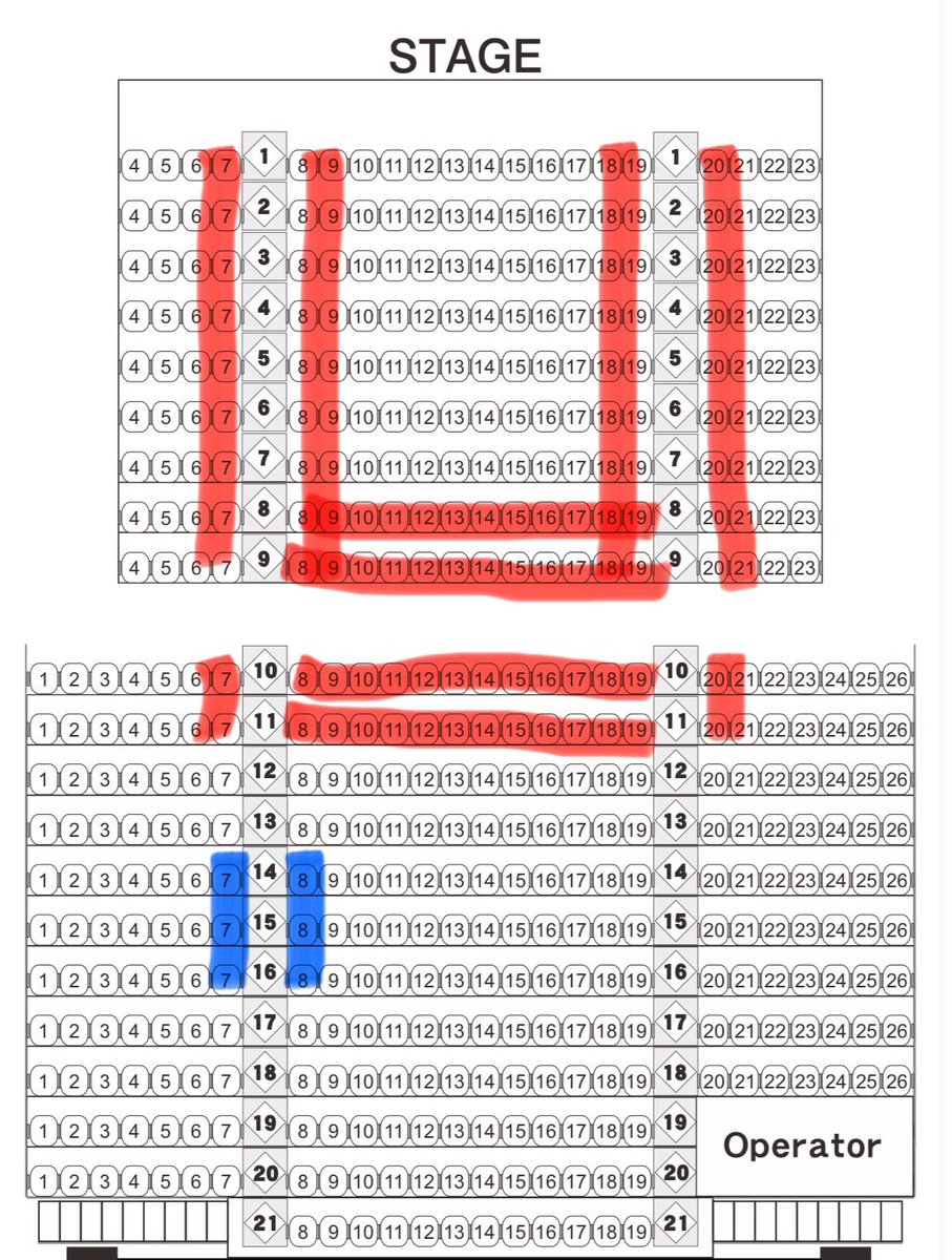 tag_pis2's tweet photo. 【交換】舞台 99 99ステ チケット サイチェン サイドチェンジ

譲→5/14ソワレ (青線)
求→14マチネもしくはソワレ2連(赤線)

ニアピン検討します。
またこちらが前進になるため多少の上乗せ可能です。
DM解放しておりますのでお気軽にお声掛けください。 https://t.co/WdpCfsU4wx