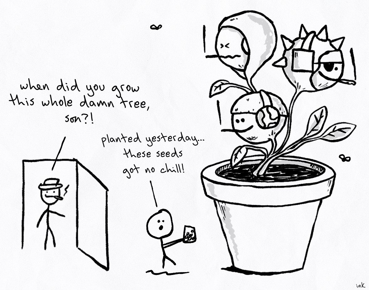 They ain’t just growing — they evolution. 

🪴🚬

#inkfers stay based.